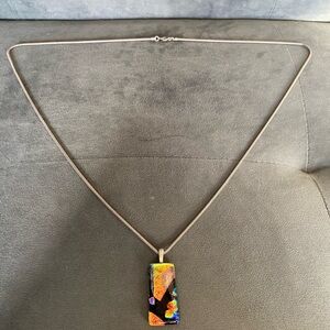 Dichroic glass Pendant Necklace